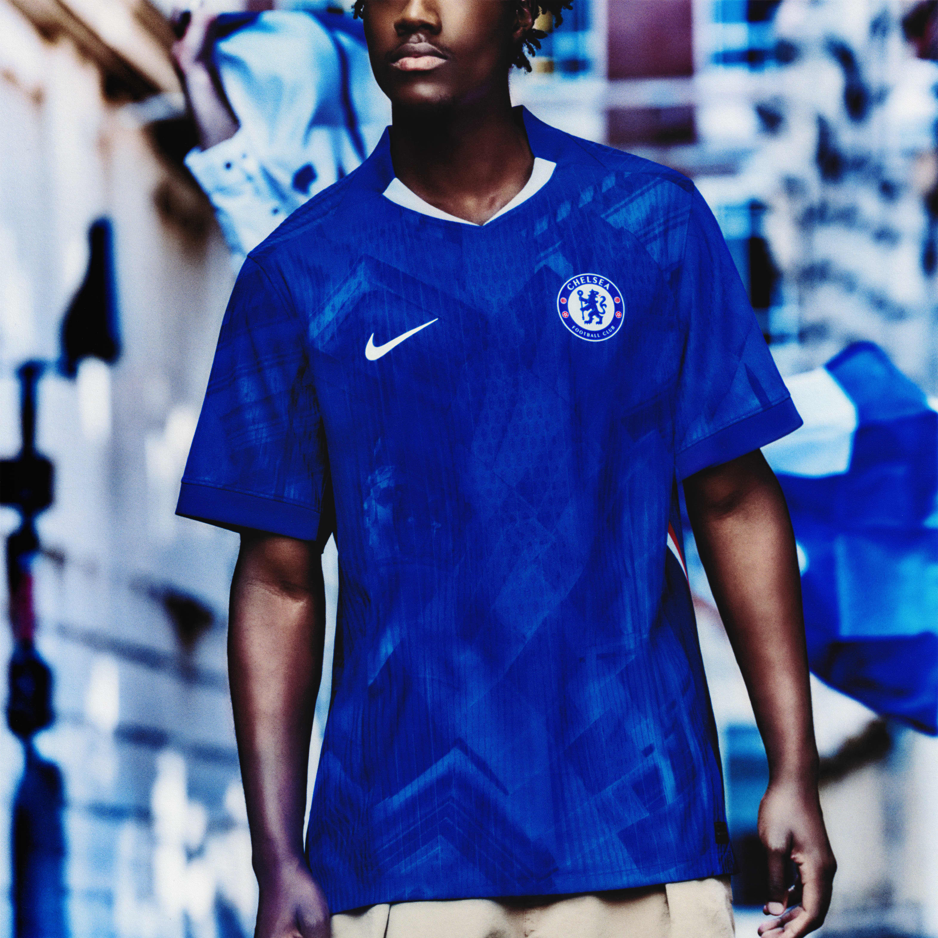Nike Chelsea FC シャツ 青/黒 Nike Chelsea FC Strike Men's Dri-FIT Short-Sleeve Soccer Top